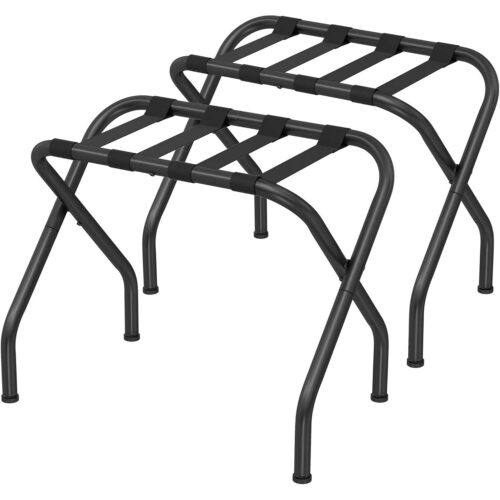 Set of 2- Sturdy Black Metal Folding Luggage Rack Set of 2- Sturdy Black Metal Folding Luggage Rack