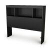 Twin-size Bookcase Headboard in Black Finish – Modern Design