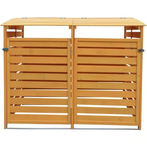 Outdoor Solid Wood Garbage Can Recycle Bin Storage Shed – Holds 2 Trash Bins Outdoor Solid Wood Garbage Can Recycle Bin Storage Shed – Holds 2 Trash Bins