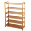 Solid Wood 6-Shelf Shoe Rack – Holds up to 24 Pair of Shoes
