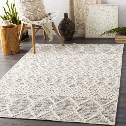 3-ft. x 5-ft. Hand Woven Wool Blend Grey Beige Ivory Persian Style Area Rug 3-ft. x 5-ft. Hand Woven Wool Blend Grey Beige Ivory Persian Style Area Rug