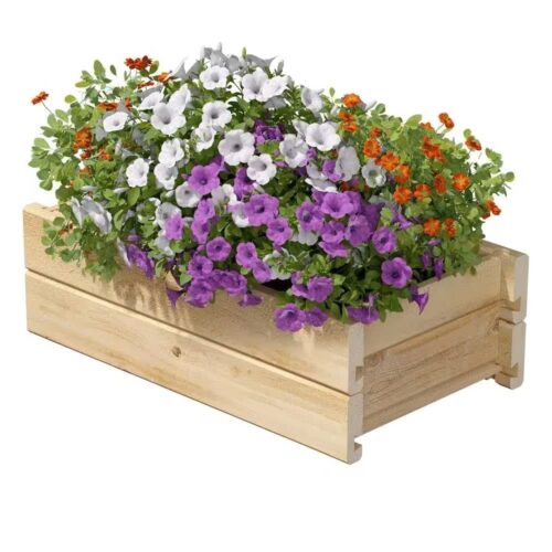 Natural Unfinished Cedar Wood Planter Box 21-inch x 11-inch – Made in USA