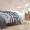 Twin size Cozy Lightweight Grey 100-Percent Cotton Blanket – Machine Washable