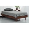 Twin size Mid-Century Modern Platform Bed Frame in Dark Brown Wood Finish