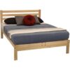 Twin size Solid Wood Platform Bed Frame with Slatted Headboard – Made in USA