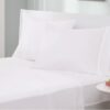 Twin Size 4-Piece Cotton Blend Jersey Sheet Set in White