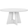 Modern Kitchen Round Circular Dining Table in White Wood Finish