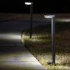 Set of 2 – Modern Outdoor Solar Light White LED Path Outdoor Yard Lighting