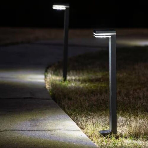 Set of 2 – Modern Outdoor Solar Light White LED Path Outdoor Yard Lighting