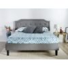 King size Grey Upholstered Platform Bed with Classic Button Tufted Headboard King size Grey Upholstered Platform Bed with Classic Button Tufted Headboard